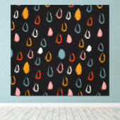 抽象芸術ボホの雨滴、トライバルドードル。 キャンバスプリント (インサイチュ (ウッドフロア))