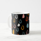 抽象芸術ボホの雨滴、トライバルドードル。 コーヒーマグカップ (正面左)