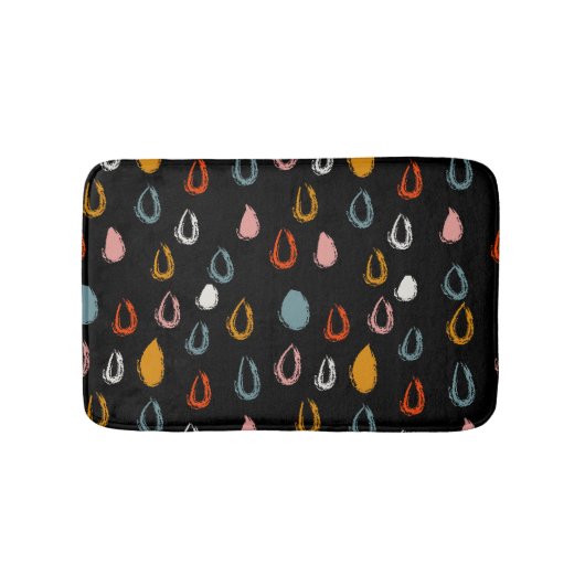 抽象芸術ボホの雨滴、トライバルドードル。 バスマット (正面)