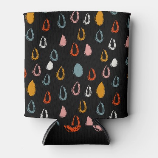 抽象芸術ボホの雨滴、トライバルドードル。 缶クーラー (正面)