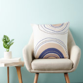 抽象芸術ボホアーチズブルーとベージュ クッション (椅子)