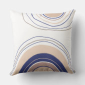 抽象芸術ボホアーチズブルーとベージュ クッション (裏面)