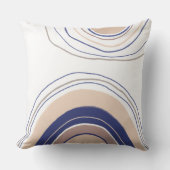 抽象芸術ボホアーチズブルーとベージュ クッション (正面)