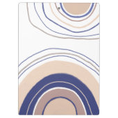 抽象芸術ボホアーチズブルーとベージュ クリップボード (裏面)