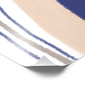 抽象芸術ボホアーチズブルーとベージュ フォトプリント            (角)