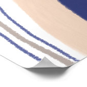 抽象芸術ボホアーチズブルーとベージュ ポスター (角)