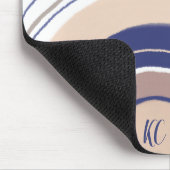 抽象芸術ボホアーチズブルーとベージュ マウスパッド (コーナー)