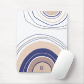 抽象芸術ボホアーチズブルーとベージュ マウスパッド (マウス)