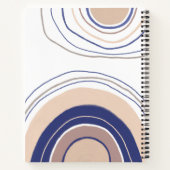 抽象芸術ボホアーチ – 青とベージュ ノートブック (裏面)