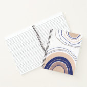 抽象芸術ボホアーチ – 青とベージュ ノートブック (内部)