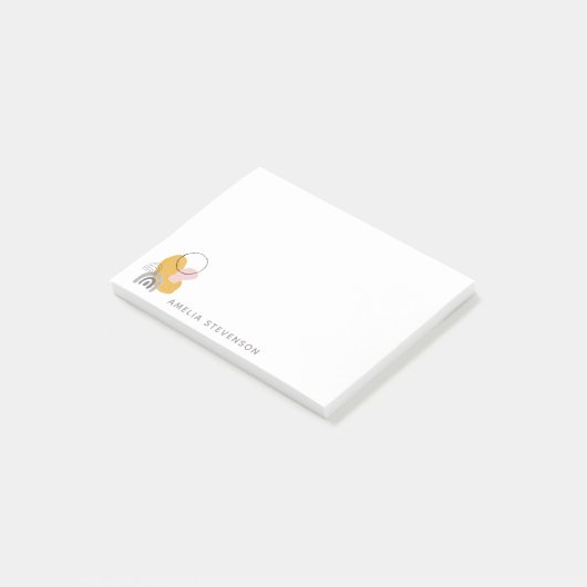 抽象芸術ボホアートin黄と灰色パーソナライズされた ポストイット (アングル)