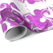 抽象芸術ボホエレガントピンク色マンダラ蝶の渦巻き旋回 ラッピングペーパー (ロールコーナー)