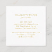 抽象芸術ボホゴールドフォイルスクエアレッド スクエア名刺 (裏面)