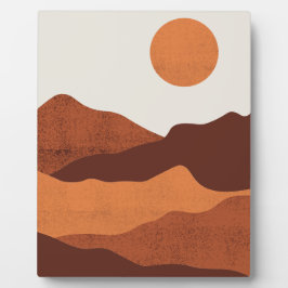 抽象芸術ボホシックデザートマウンテンランドスケープ フォトプラーク