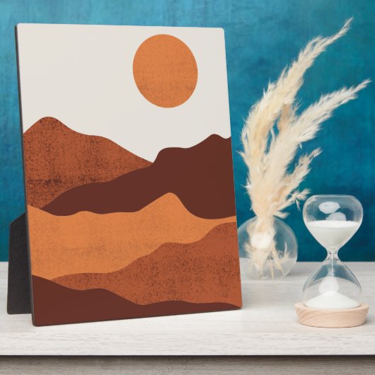 抽象芸術ボホシックデザートマウンテンランドスケープ フォトプラーク (側面)