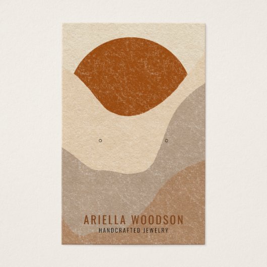 抽象芸術ボホテラコッタサンドジュエリーイヤリング (正面)