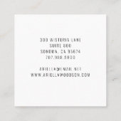 抽象芸術ボホテラコッタサンドジュエリーデザイナー スクエア名刺 (裏面)