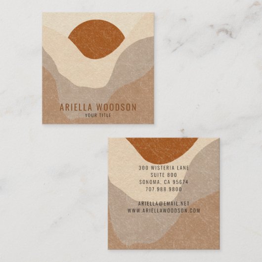 抽象芸術ボホテラコッタサンド スクエア名刺 (正面/裏面)