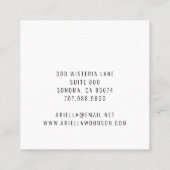 抽象芸術ボホテラコッタジュエリーデザイナー スクエア名刺 (裏面)