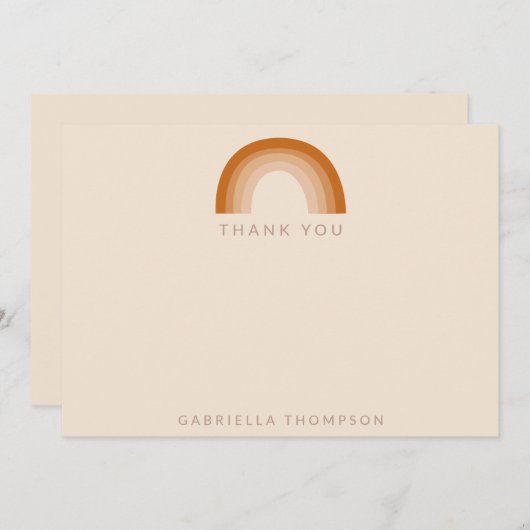 抽象芸術ボホデザートレインボーテラコッタカスタムホテル サンキューカード (正面/裏面)
