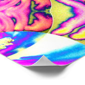 抽象芸術ボホピンク青紫オーキッドアート ポスター (角)