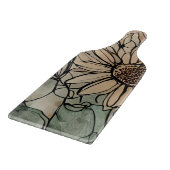 抽象芸術ボホフローラセージとベージュ カッティングボード (角)