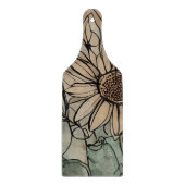 抽象芸術ボホフローラセージとベージュ カッティングボード (正面)