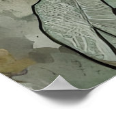 抽象芸術ボホフローラセージとベージュ ポスター (角)