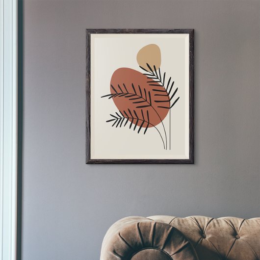 抽象芸術ボホブランチプラントアートデコル ポスター