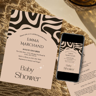 抽象芸術ボホベイビーシャワー招待状 招待状