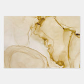 抽象芸術ボホベージュブラウンアルコールインクアート ラッピングペーパーシート (正面3)