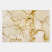 抽象芸術ボホベージュブラウンアルコールインクアート ラッピングペーパーシート (正面2)