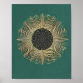 抽象芸術ボホミニマリスト幾何学太陽ウォールアート ポスター (正面)