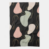 抽象芸術ボホ幾何オーガニック図形パターン キッチンタオル (縦)