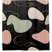 抽象芸術ボホ幾何オーガニック図形パターン シャワーカーテン (正面)