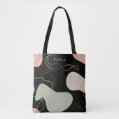 抽象芸術ボホ幾何オーガニック図形パターン トートバッグ (正面)