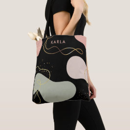 抽象芸術ボホ幾何オーガニック図形パターン トートバッグ