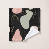 抽象芸術ボホ幾何オーガニック図形パターン バスタオルセット (ウォッシュタオル)