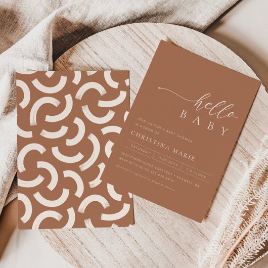 抽象芸術ボホ男女兼用赤ちゃんシャワー 招待状