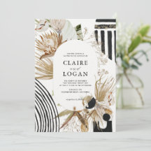 抽象芸術ボホ結婚式招待状