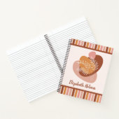 抽象芸術ボホ色パレ葉ットとストライプ ノートブック (内部)