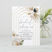 抽象芸術ボホ金ゴールドアーチズブライダルシャワー 招待状 (スタンド正面)