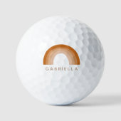 抽象芸術ボホ70sレインボーテラコッタパーソナライズされた ゴルフボール (正面)