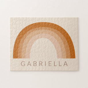 抽象芸術ボホ70sレインボーテラコッタパーソナライズされた ジグソーパズル