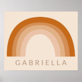 抽象芸術ボホ70sレインボーテラコッタパーソナライズされた ポスター (正面)