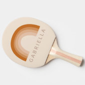 抽象芸術ボホ70sレインボーテラコッタパーソナライズされた 卓球ラケット (横)