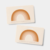 抽象芸術ボホ70sレインボーテラコッパーソナライズされたタ  バッジ (表裏)