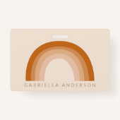 抽象芸術ボホ70sレインボーテラコッパーソナライズされたタ  バッジ (裏面)