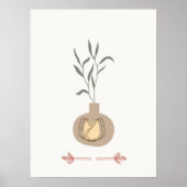 抽象芸術ボミニマルホスタイルデザインリーフプランター ポスター (正面)