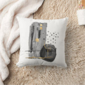 抽象芸術ボモダンホスタイル白黒水彩 クッション (ブランケット)